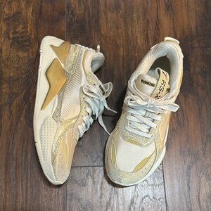 Puma RS-X Running System Cream and Gold Women’s Sneakers 10